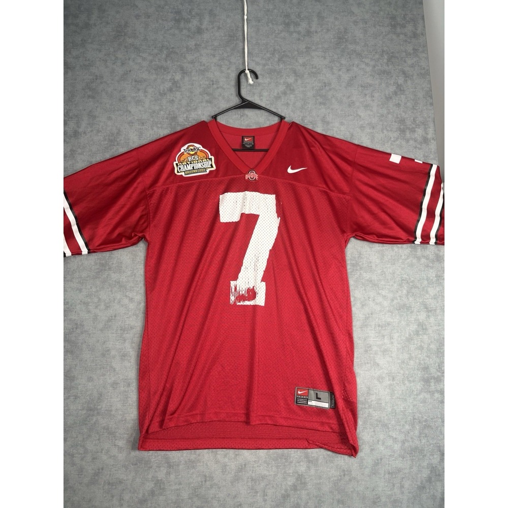 Nike Ohio State Buckeyes #7 2007 BCS Championship Jersey Mens L Korea